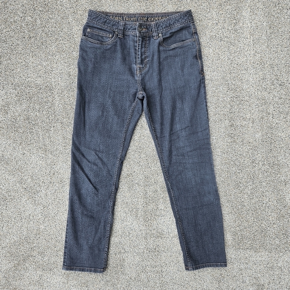 Prana Bridger Jeans Grey Denim Slim Fit Straight Leg Performance Stretch 30x30